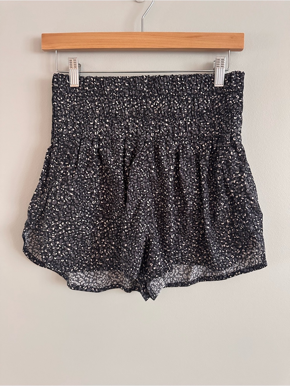 FP Movement The Way Home Shorts Black Cheetah Print Running Shorts Large